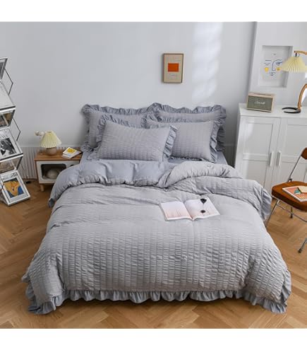 ベッドカバー キルト3点セット エレガント柄 フルサイズ Grey